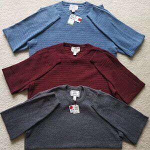 THREE JOS A BANK 1905 Collection Cotton Sweaters - Burgundy Blue Purple - Large